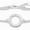 Jewelry Thomas Sabo Jewellery | Thomas Sabo Sterling Silver Bracelet | Double Chain | Circle Detail