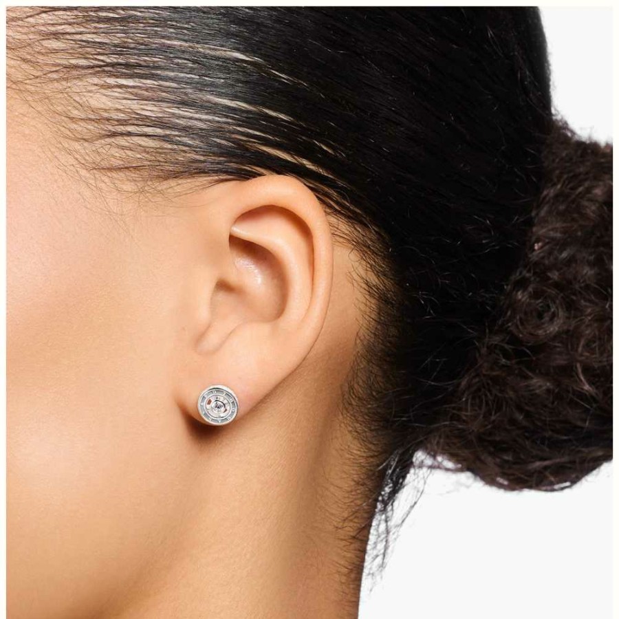 Jewelry Thomas Sabo Jewellery | Thomas Sabo Stud Earrings | Circular | Sterling Silver | White Crystal