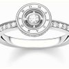 Jewelry Thomas Sabo Jewellery | Thomas Sabo Circle Ring | Sterling Silver | Crystal Set | Eu 54 Uk N