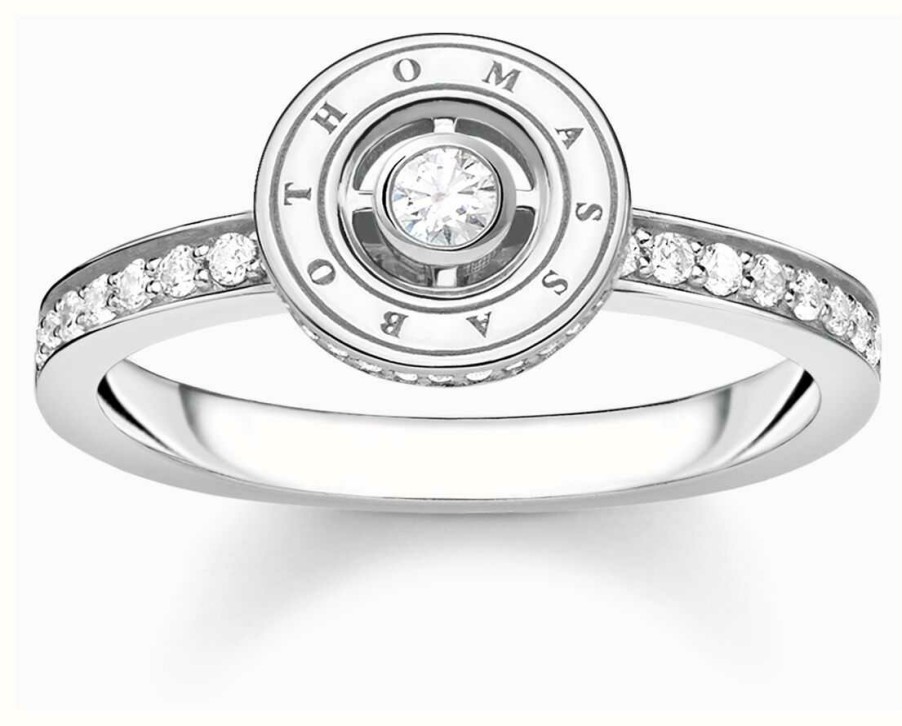 Jewelry Thomas Sabo Jewellery | Thomas Sabo Circle Ring | Sterling Silver | Crystal Set | Eu 54 Uk N