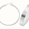 Jewelry James Moore | James Moore Th Silver 40Mm Plain Hoop Earrings