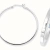 Jewelry James Moore | James Moore Th Silver 40Mm Plain Hoop Earrings