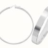 Jewelry James Moore | James Moore Th Sterling Silver 50Mm Plain Hoop Earrings