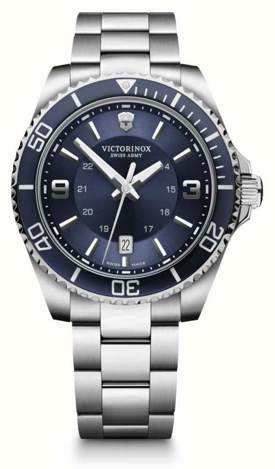 Men'S Victorinox | Victorinox Maverick (43Mm) Blue Dial / Stainless Steel