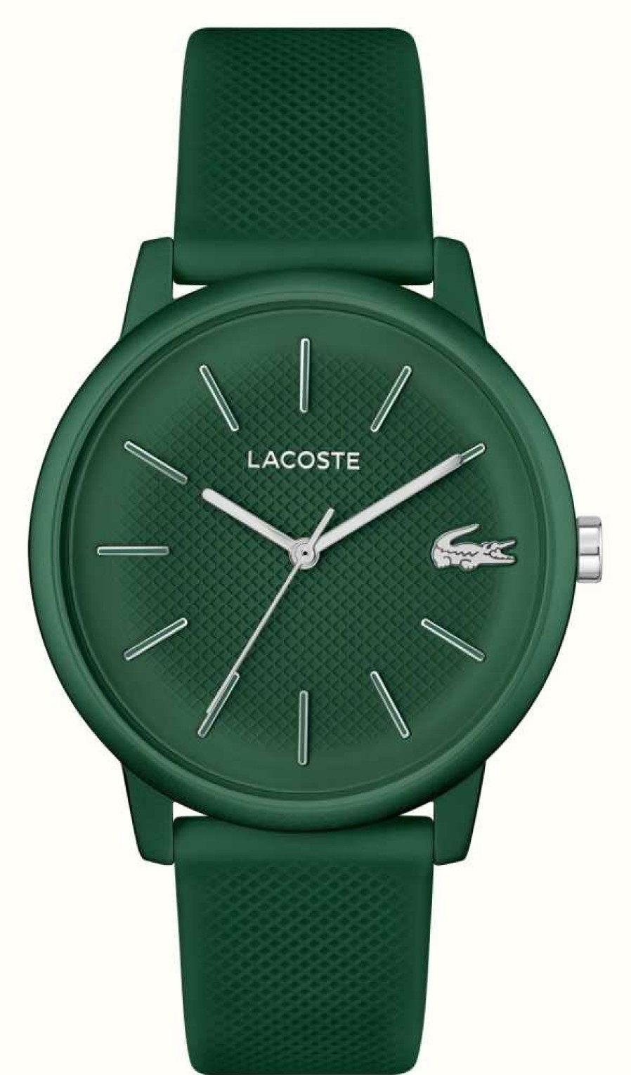 Men'S Lacoste | Lacoste Men'S 12.12 | Green Dial | Green Silicone Strap