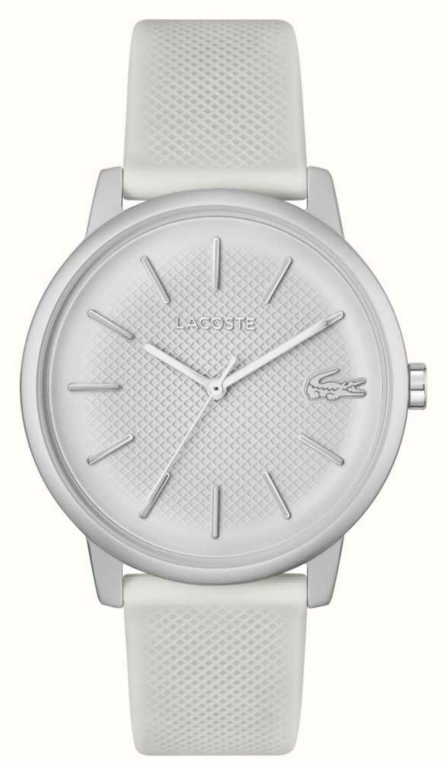 Men'S Lacoste | Lacoste Men'S 12.12 | White Dial | White Silicone Strap