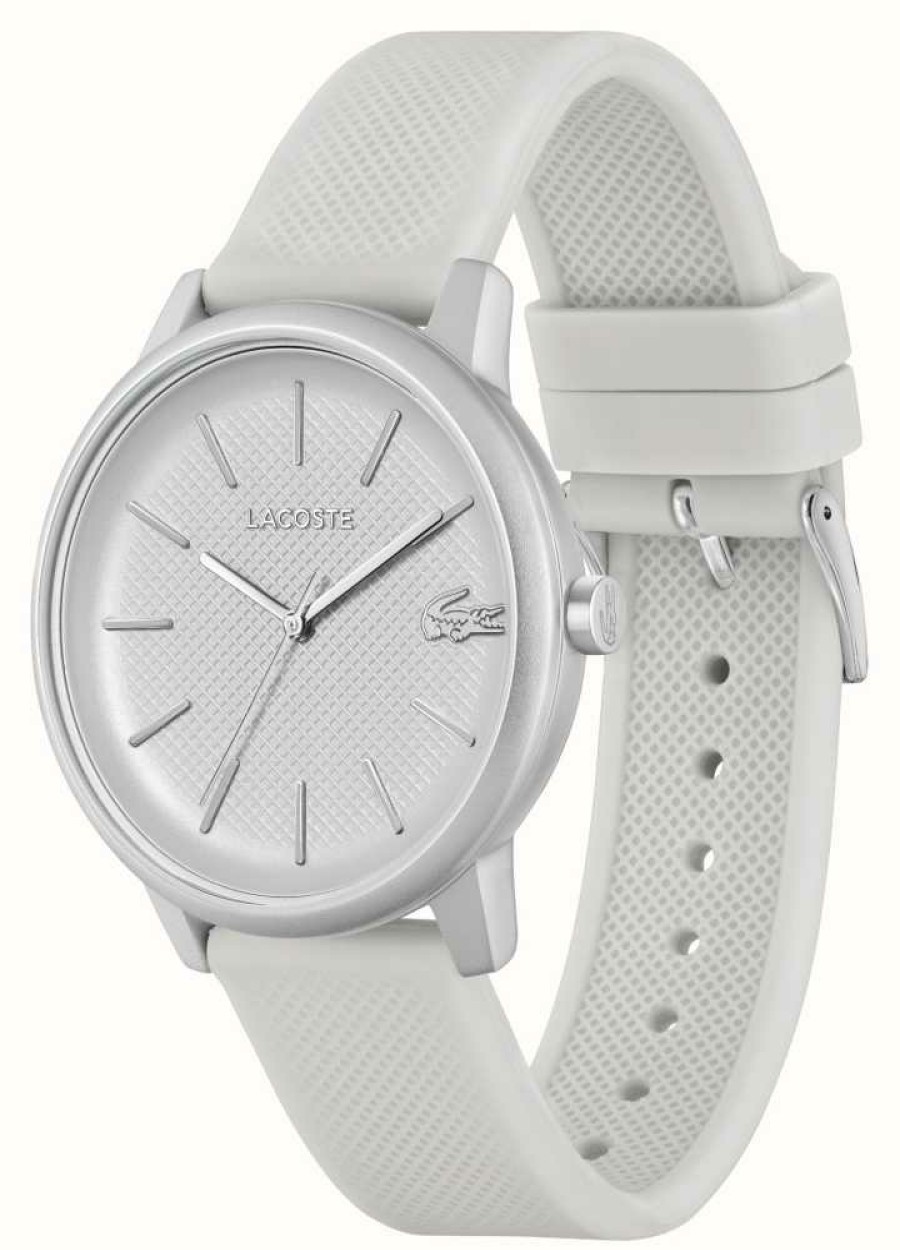 Men'S Lacoste | Lacoste Men'S 12.12 | White Dial | White Silicone Strap