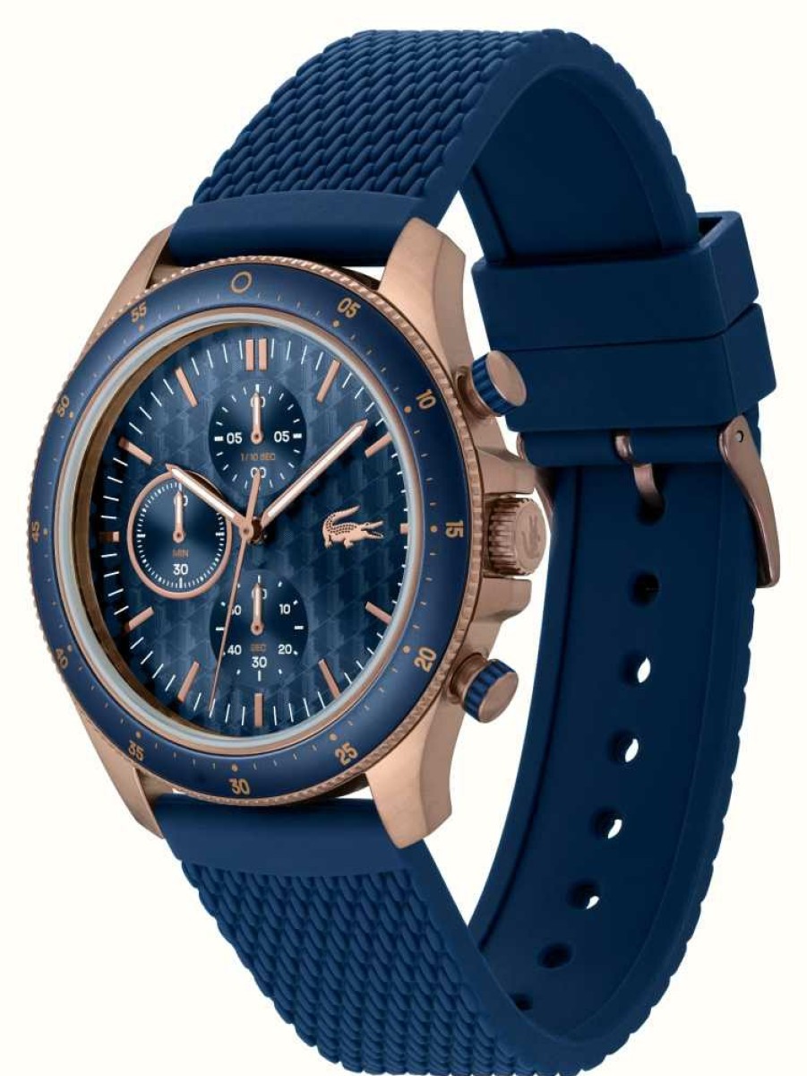 Men'S Lacoste | Lacoste Men'S Neo Heritage | Blue Dial | Blue Silicone Strap