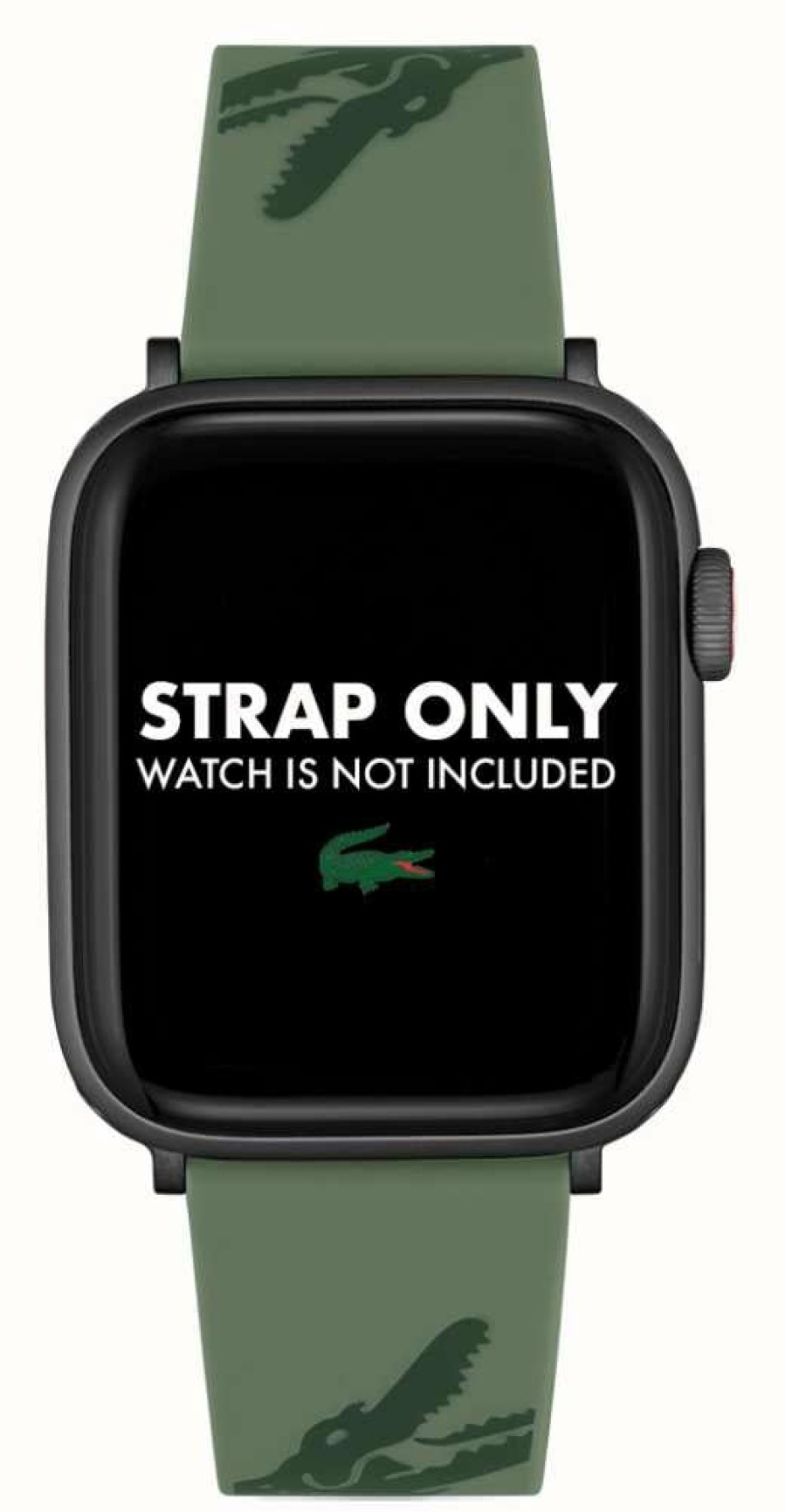 Men'S Lacoste | Lacoste Apple Watch Strap (42/44Mm) Crocodile Print Green Silicone