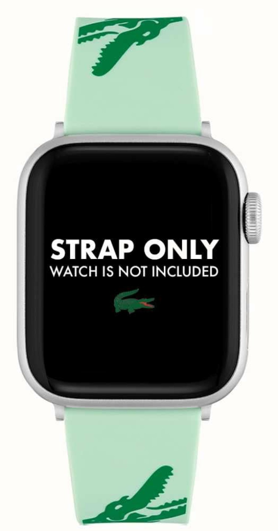 Men'S Lacoste | Lacoste Apple Watch Strap (38/40Mm) Crocodile Print Green Silicone