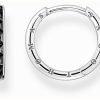 Jewelry Thomas Sabo Jewellery | Thomas Sabo Hoop Earrings | Sterling Silver | Black Zirconia | Pave