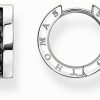 Jewelry Thomas Sabo Jewellery | Thomas Sabo Hoop Earrings | Sterling Silver | Black Zirconia