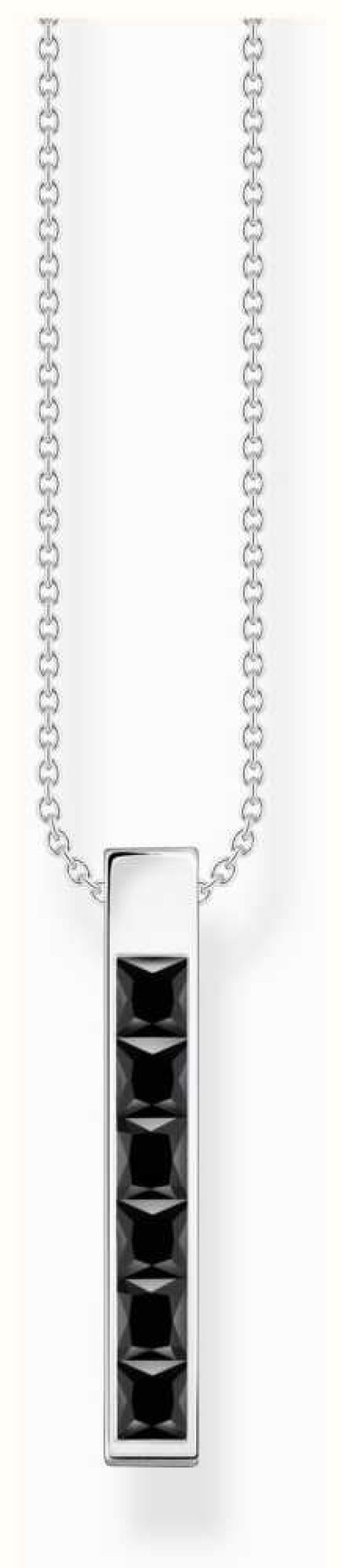 Jewelry Thomas Sabo Jewellery | Thomas Sabo Bar Pendant Necklace | Sterling Silver | Black Zirconia | 45Cm