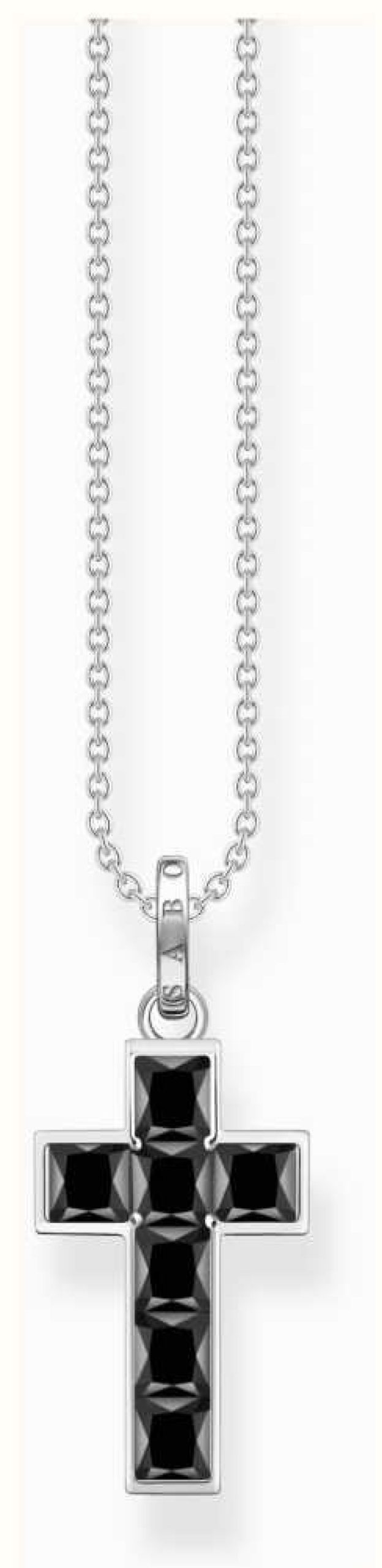 Jewelry Thomas Sabo Jewellery | Thomas Sabo Cross Pendant Necklace | Sterling Silver | Black Zirconia | 45Cm