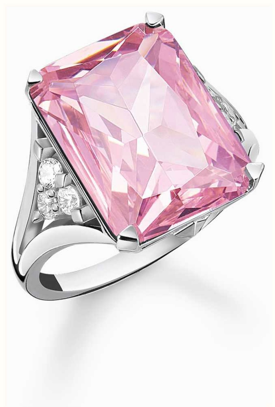 Jewelry Thomas Sabo Jewellery | Thomas Sabo Pink Crystal Ring | Sterling Silver | Eu 58 Uk Q