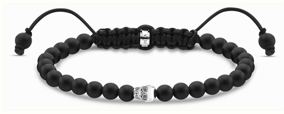 Jewelry Thomas Sabo Jewellery | Thomas Sabo Bracelet | Sterling Silver Skull Beads | Drawstring Style