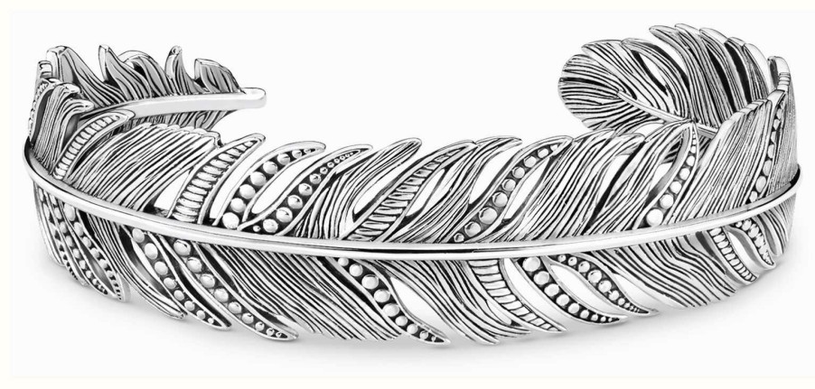 Jewelry Thomas Sabo Jewellery | Thomas Sabo Rebel At Heart | Feather Bangle | Sterling Silver