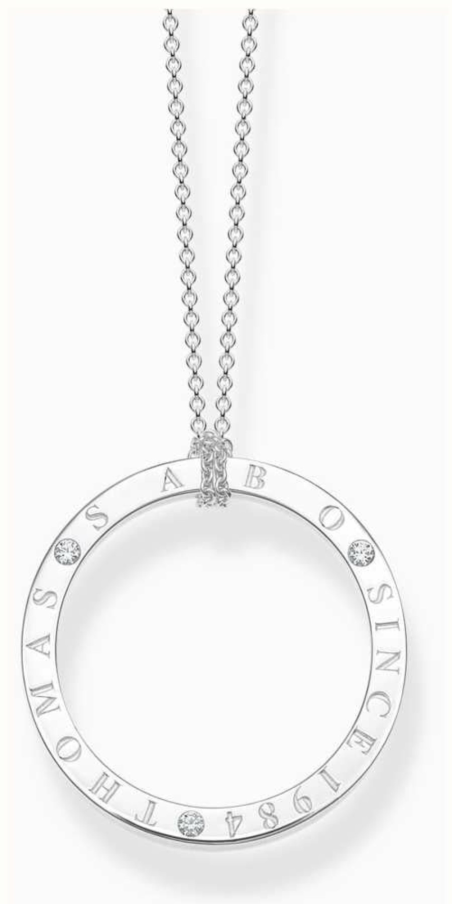 Jewelry Thomas Sabo Jewellery | Thomas Sabo Circle Pendant Necklace | Sterling Silver | Crystal Set