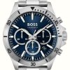 Men'S BOSS | Boss Men'S Troper | Blue Chronograph Dial | Stainless Steel Bracelet