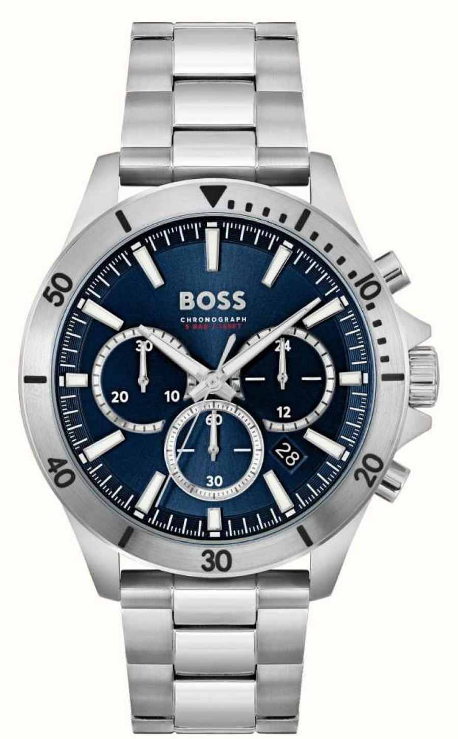 Men'S BOSS | Boss Men'S Troper | Blue Chronograph Dial | Stainless Steel Bracelet