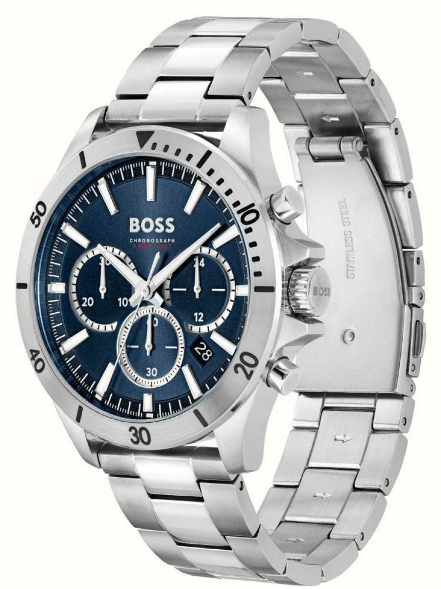 Men'S BOSS | Boss Men'S Troper | Blue Chronograph Dial | Stainless Steel Bracelet