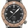 Men'S Sinn | Sinn T50 Gbdr Titanium (Goldbronze 125 Bezel) Black Textile Strap