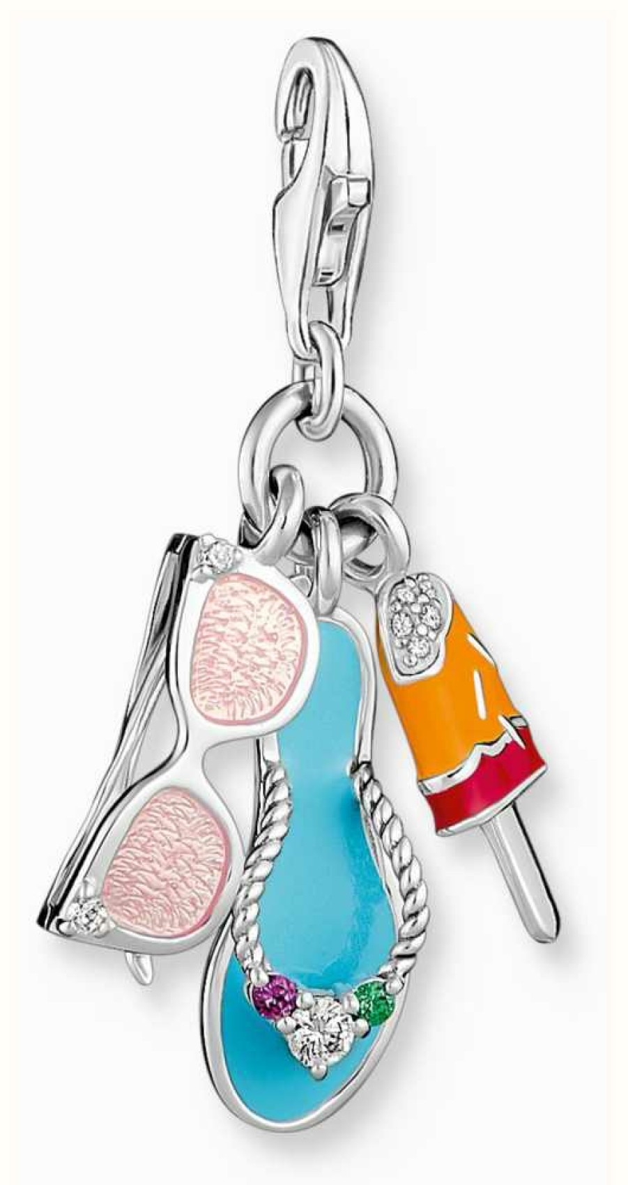 Jewelry Thomas Sabo Jewellery | Thomas Sabo Holiday Charm Pendant | Sterling Silver | Multicoloured Enamel