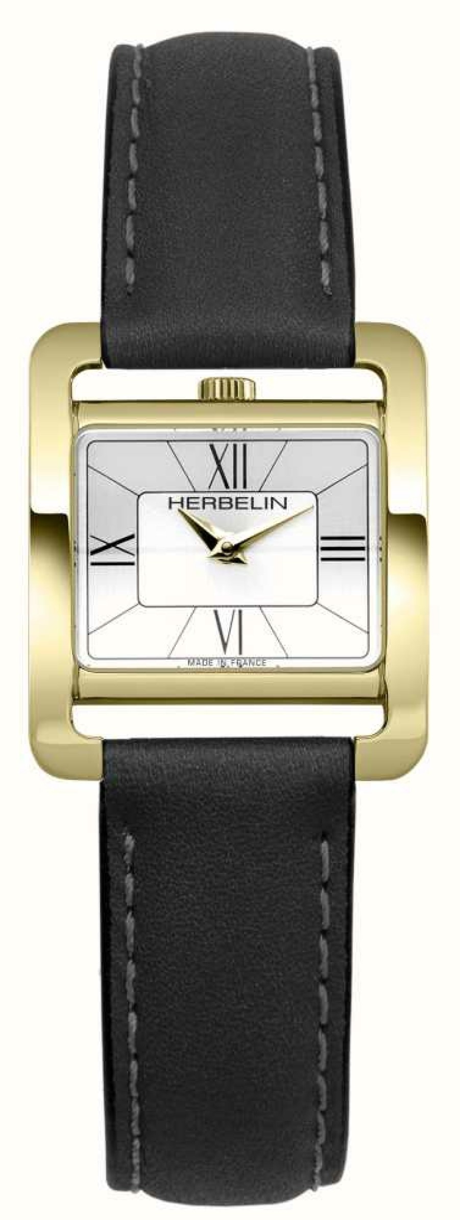 Women'S Herbelin | Herbelin V Avenue | Silver Dial | Black Leather Strap