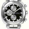 Men'S Herbelin | Herbelin Newport Heritage Chronograph (42Mm) Black Dial / Stainless Steel Mesh