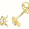 Jewelry James Moore | James Moore Th 9Ct Yellow Gold 8 Point Mini Star Cubic Zirconia Stud Earrings