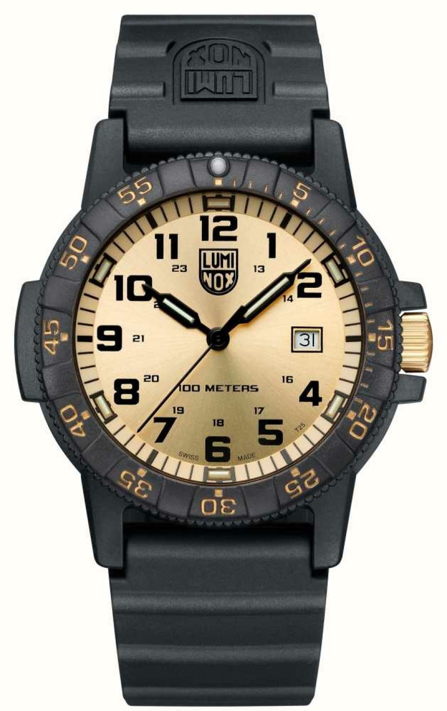 Men'S Luminox | Luminox Sea Turtle Giant 0320 Series | Gold Dial