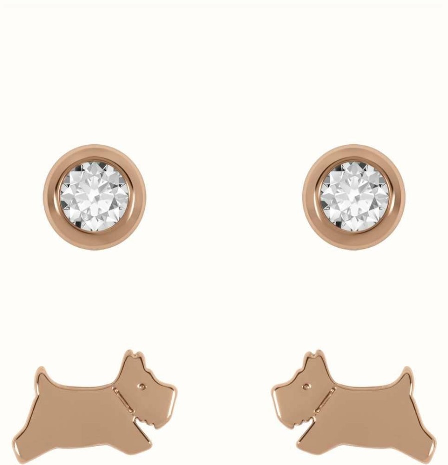 Jewelry Radley Jewellery | Radley Jewellery Set Of 2 Stud Earrings | Rose Gold-Tone | Crystal Set