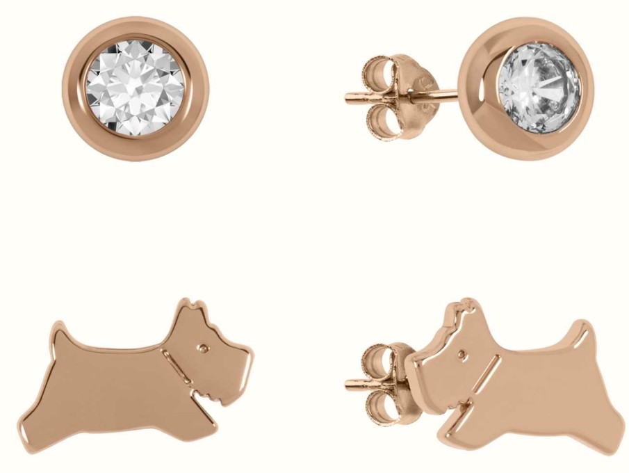 Jewelry Radley Jewellery | Radley Jewellery Set Of 2 Stud Earrings | Rose Gold-Tone | Crystal Set