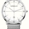 Men'S Herbelin | Herbelin City (39Mm) White Dial / Stainless Steel Mesh