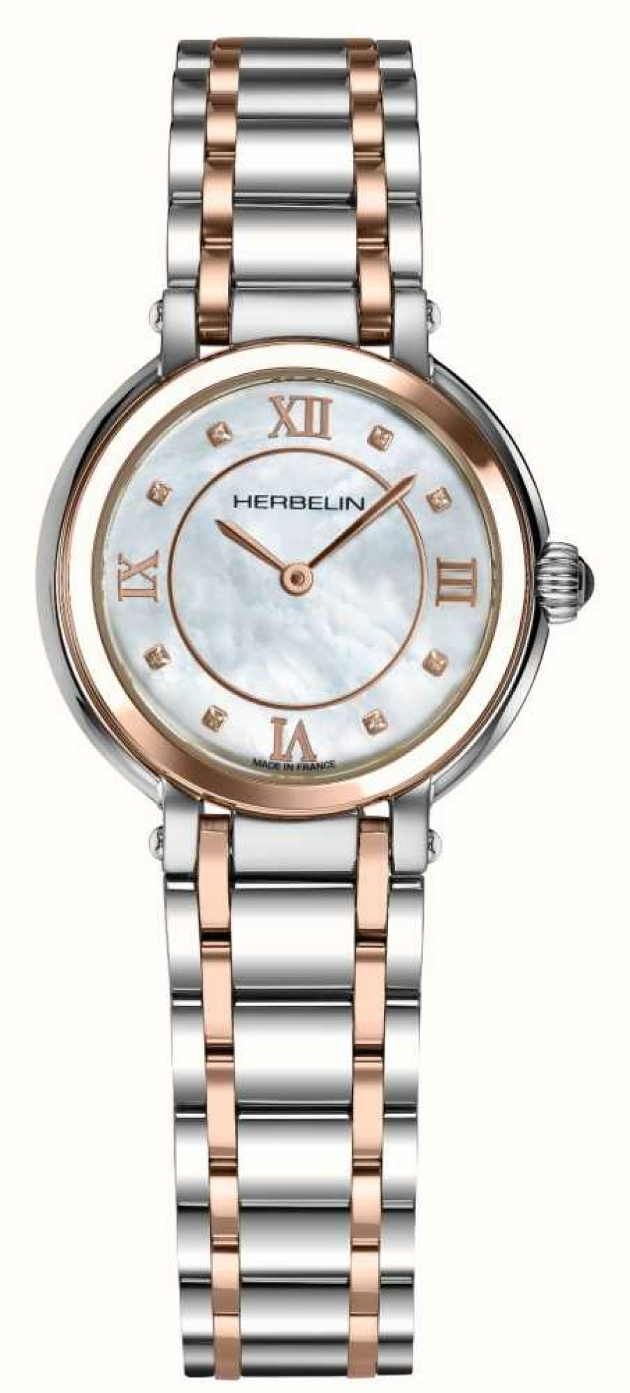 Women'S Herbelin | Herbelin Galet | Mother-Of-Pearl Dial | Two-Tone Stainless Steel Bracelet