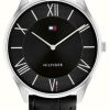 Men'S Tommy Hilfiger | Tommy Hilfiger Men'S | Black Dial | Black Leather Strap