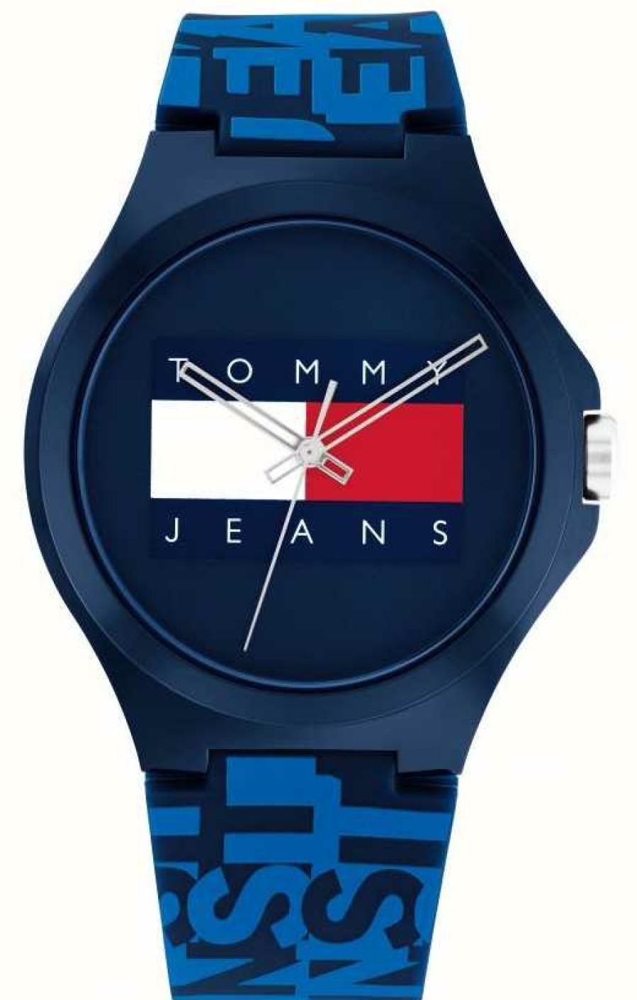 Men'S Tommy Hilfiger | Tommy Jeans Men'S | Blue Flag Dial | Blue Silicone Strap