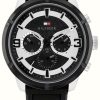 Men'S Tommy Hilfiger | Tommy Hilfiger Men'S | Black And Silver Dial | Black Silicone Strap