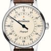 Men'S MeisterSinger | Meistersinger Perigraph (38Mm) Ivory Dial / Brown Leather