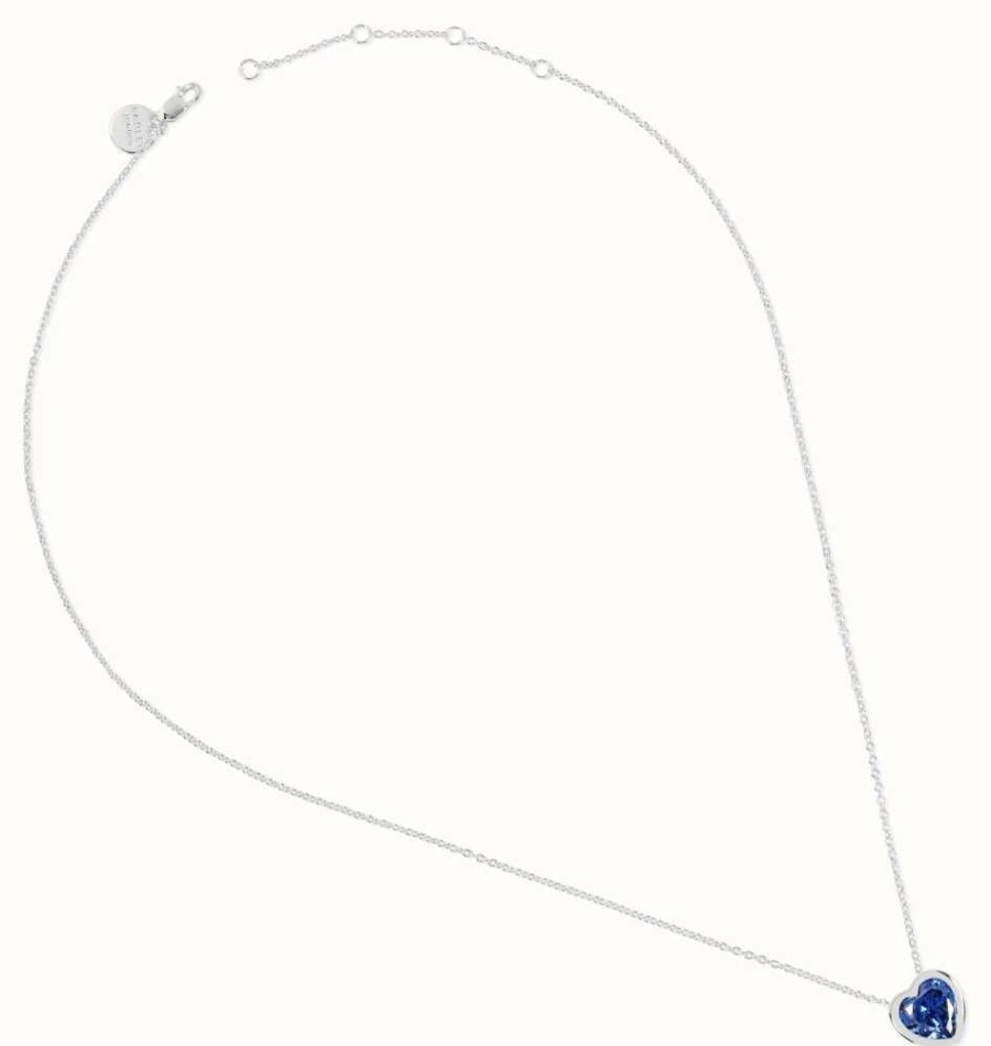 Jewelry Radley Jewellery | Radley Jewellery Blue Crystal Heart Necklace | Sterling Silver