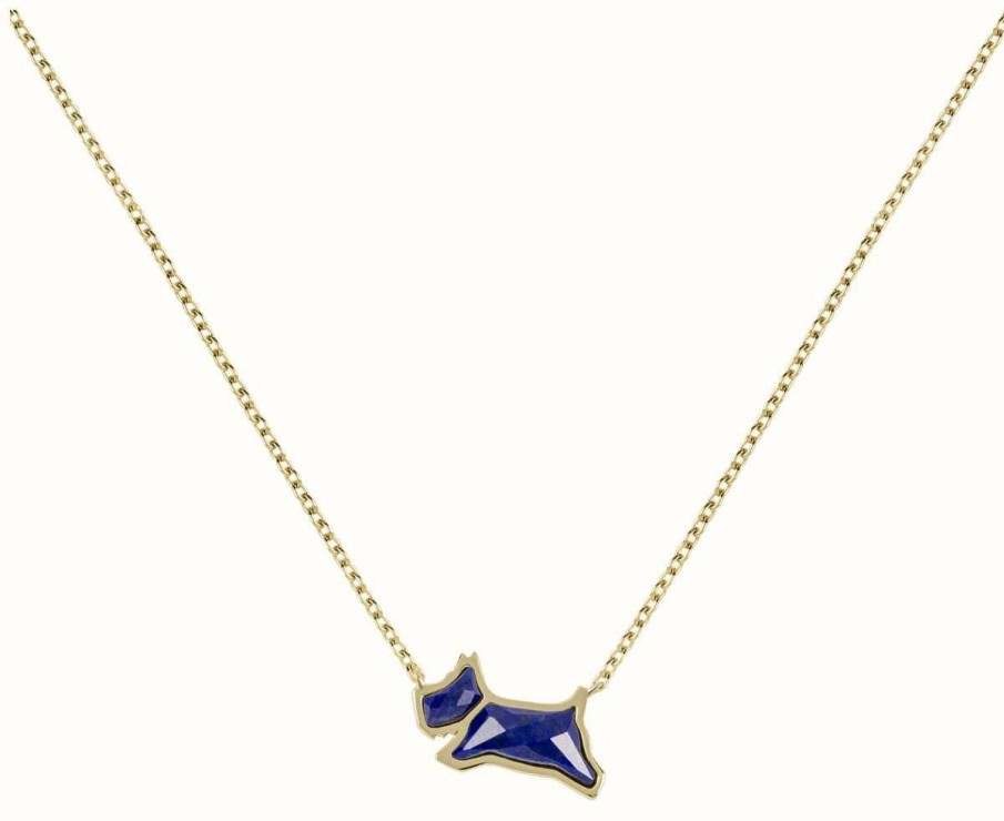 Jewelry Radley Jewellery | Radley Jewellery Blue Crystal Dog Necklace | Gold Tone