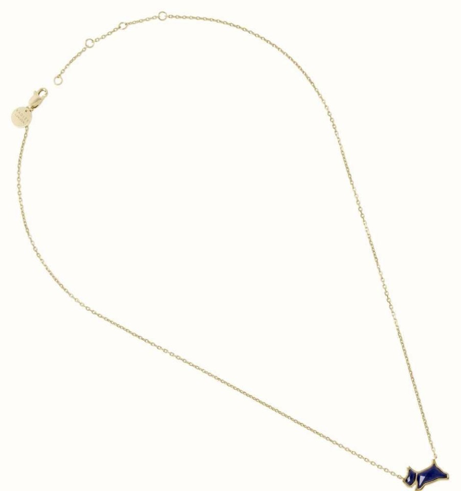 Jewelry Radley Jewellery | Radley Jewellery Blue Crystal Dog Necklace | Gold Tone