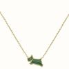 Jewelry Radley Jewellery | Radley Jewellery Dog Logo Pendant Necklace | Gold Tone | Green Crystal