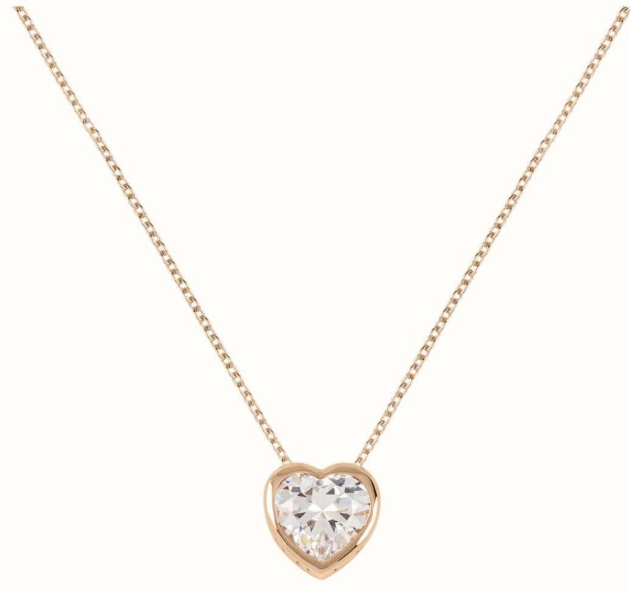 Jewelry Radley Jewellery | Radley Jewellery Crystal Heart Pendant Necklace | Rose Gold Plated