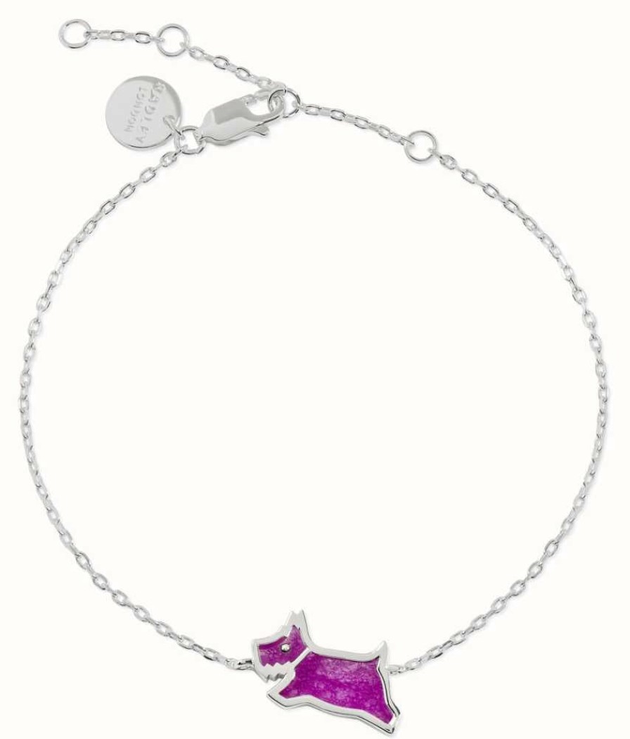 Jewelry Radley Jewellery | Radley Jewellery Leaping Dog Bracelet | Sterling Silver | Pink Resin