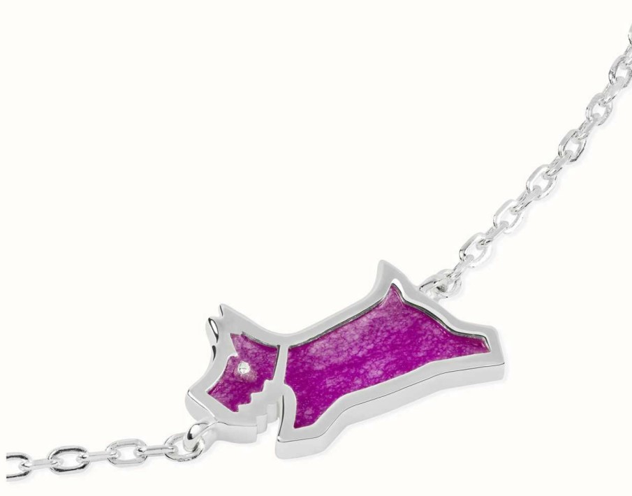 Jewelry Radley Jewellery | Radley Jewellery Leaping Dog Bracelet | Sterling Silver | Pink Resin