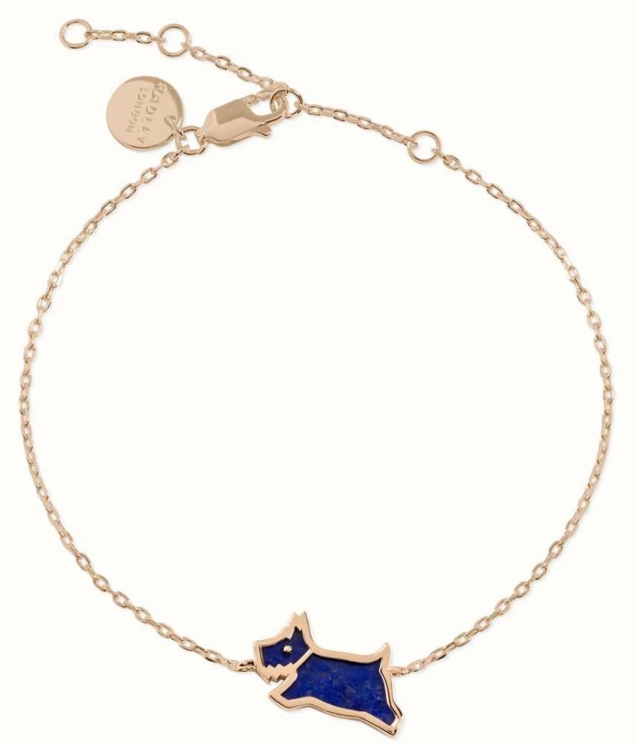 Jewelry Radley Jewellery | Radley Jewellery Leaping Dog Bracelet | Rose Gold Tone | Blue Resin