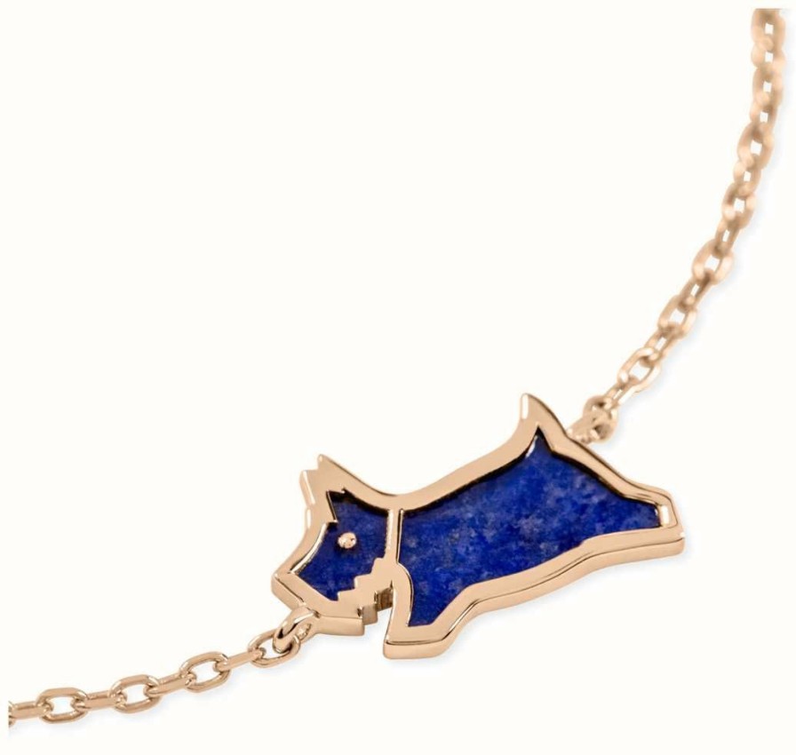 Jewelry Radley Jewellery | Radley Jewellery Leaping Dog Bracelet | Rose Gold Tone | Blue Resin