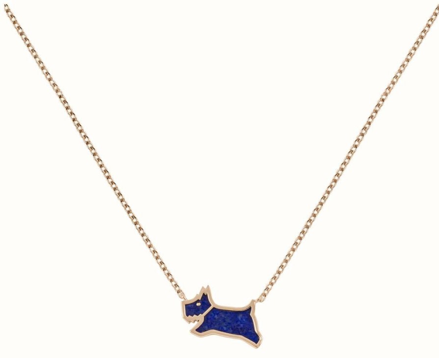 Jewelry Radley Jewellery | Radley Jewellery Blue Dog Necklace | Rose Gold Tone