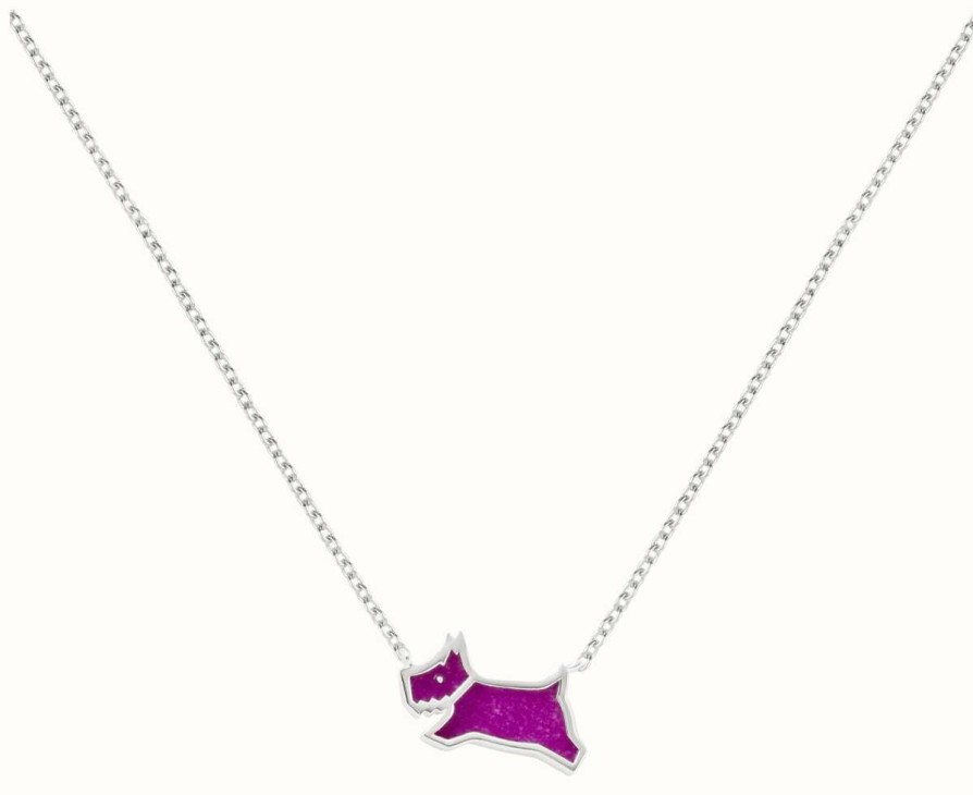 Jewelry Radley Jewellery | Radley Jewellery Dog Logo Pendant Necklace | Silver Tone | Pink